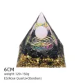 6cm Piramide Orgone Quarzo Rosa Ossidiana Cristallo Energia Generatore Meditazione - Stile E5 (Quarzo Rosa+Ossidiana+Bobina)