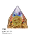 6cm piramide orgone cristallo resina chakra guarigione meditazione decorazione casa - Stile F3 (Pietra Chakra+Sri Yantra)