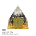 Piramide Orgonite 6cm Resina Ossidiana Quarzo Bianco Energia Guarigione Meditazione - Stile G2 (Ossidiana+Quarzo Chiaro+Fiore della Vita)