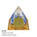 Piramide Orgonite 6cm Lapislazzuli Quarzo Chiaro Chakra Yoga Meditazione Decorazione - Stile G4 (Lapis+Quarzo Chiaro+Fiore della Vita)