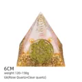 Piramide di cristallo orgonite con quarzo rosa e quarzo chiaro 6cm energia decoro - Stile G6 (Quarzo Rosa+Quarzo Chiaro+Fiore della Vita)
