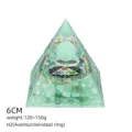 Piramide Orgonite in Avventurina Verde 6cm Cristallo Chakra Energia Guarigione Decorazione - Stile H2 (Avventurina+Anello in Acciaio)