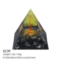 6cm Piramide Orgonite Ossidiana Albero Cristallo Olivina Chakra Energia Meditazione - Stile K1 (Ossidiana+Albero di Peridoto)