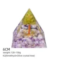 Piramide albero di cristallo ametista naturale 6cm guarigione chakra yoga meditazione resina - Stile K2 (Amatista+Albero di Peridoto)