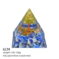 Piramide Albero in Cristallo di Lapislazzuli 6cm Decorazione Meditazione Pietra - Stile K3 (Lapis+Albero di Peridoto)