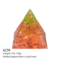 Piramide Resina Albero Cristallo Agata Rossa 6cm Decorazione Scrivania Meditazione - Stile K4 (Agata Rossa+Albero di Peridoto)
