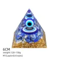 Piramide in resina occhio azzurro lapislazzuli decorazione casa 6cm chakra guarigione regalo - Stile M1 (Lapis+Occhio Maligno)