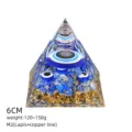 Piramide Orgonite Occhio Malocchio Lapis Lazuli Cristallo Guarigione Decorazione 6cm - Stile M2 (Lapis+Bobina+Occhio Maligno)