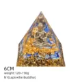 Piramide Orgonite 6cm Lapislazzuli Statuetta Buddha Cristallo di Guarigione Meditazione Variante - Stile N1 (Lapis+Buddha)