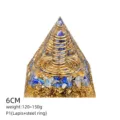 Piramide Orgonite in Lapislazzuli 6cm Pietra Energia Yoga Meditazione Decorazione Varia - Stile P1 (Lapis+Pilastro di Cristallo+Anello Acciaio)
