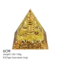 Piramide Orgonite 6cm Occhio di Tigre Cristallo Bobina Rame Meditazione Tavolo Casa - Stile P2 (Occhio di Tigre+Anillo in Acciaio)