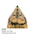 Piramide in resina orgonite cristallo 6cm decorazione scrivania casa con bobina ossidiana. - Stile P4 (Ossidiana+Anello in Acciaio)
