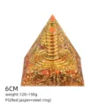 Piramide Orgonite 6cm Diaspro Rosso e Anello in Acciaio Chakra Meditazione Resina Arredo - Stile P5 (Diaspro Rosso+Anello in Acciaio)