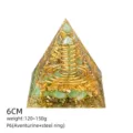 Piramide in Resina di Aventurina 6cm Cristallo Orgonite Generatore Meditazione SKU - Stile P6 (Avventurina+Anello in Acciaio)