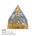 Piramide Orgonite Lapis Lazuli 6cm Chakra Meditazione Generatore Energia Decorazione - Stile Q1 (Lapis+Matrice Magica Rame)