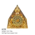 Piramide Orgonite Occhio di Tigre 6cm Resina Cristallo Energia Yoga Meditazione Decor - Stile Q3 (Occhio di Tigre+Matrice Magica Rame)