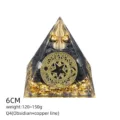 Piramide orgonite in ossidiana generatore di energia di cristallo meditazione yoga decoro 6cm - Stile Q4 (Ossidiana+Matrice Magica Rame)