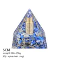 Piramide Orgonica Lapis Lazuli 6cm Resina Cristallo Guarigione Variante R1 (120-150g) - Stile R1 (Lapis+Bobina a Spirale)
