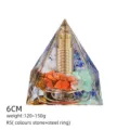 Piramide Orgone Cristallo 6cm Resina Energia Generatore Pietre Guarigione Spirale Metallo D - Stile R5 (Pietra Chakra+Bobina a Spirale)