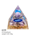 Piramide di cristallo di ametista naturale da 6 cm Orgonite Energia Meditazione Decorazione Casa - Stile X1 (Amatista+Acquario)
