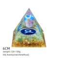 6cm Piramide Orgonite Cristallo Ametista Aventurina Verde Chakra Energia Meditazione Casa - Stile X4 (Avventurina+Amatista+Toro)