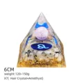 Piramide Orgonite Ametista Cristallo Di Capelli 6cm Segno Leone Decorazione Casa - Stile X7 (Quarzo Rutilato+Amatista+Leone)