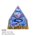 Piramide di Cristallo 6cm Resina Orgonite Lapislazzuli Ametista Vergine Decorazione - Stile X8 (Lapis+Amatista+Vergine)