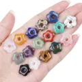 Natural Stone Five Petal Flower Loose Beads DIY Jewelry Making Bracelet Necklace Accessories - Random (Single Piece)