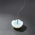 Natural stone lotus incense holder crystal agate incense stick base aromatherapy ornament - Opal