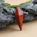 Natural crystal pendant 8 sided rhombus faceted stone DIY necklace jewelry gift item - Red Jasper