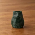Mini groen kristal steen gesneden uil beeldje, 1 inch natuurlijke edelsteen dier decor variant - Indiase Agaat