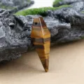 Natural tiger eye gemstone faceted pendant DIY necklace jewelry charm component - Tiger's Eye