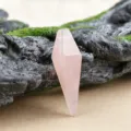 Pink Crystal Pendant Rhombus Gemstone DIY Necklace Variant Rose Quartz Jewelry Accessory - Rose Quartz