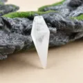 Natural crystal pendant faceted diamond shape clear quartz diy necklace jewelry gift - White Crystal