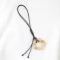 Jade Bloemen Hanger Edelsteen DIY Halsketting Oorring Sieraden Accessoire Zwart Koord - Topaas