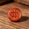 Roter Jaspis Entscheidungsstein 25mm rund doppelseitig graviert Ja Nein Wahl Orakel Token - Roter Jaspis