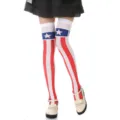 American flag theme over-the-knee socks, red white and blue stripe star thigh high hosiery - Over-the-Knee Socks (0T0A2675)