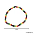 Colorful hippie beaded bracelet, 10cm retro red yellow green black party wrist jewelry. - Reggae Colors