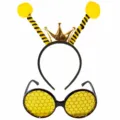 Bee costume detail view showing honeycomb glasses texture and fluffy headband antennae. - One Size / 22BESET299C