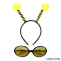 Detailed view of the bee costume headband and honeycomb sunglasses party prop set. - One Size / 22BESET299B