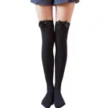 Zwarte overknee kousen met mooie strikken, elegante dij hoge sokken voor dames feestjes - Eén maat / Zwarte Kousen Met Zwarte Strik