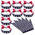 Amerikaanse vlag haarband en driehoekige vlaggetjes set voor Onafhankelijkheidsdag feest. - Eén maat / Vlag Bandana