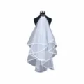Witte bruidssluier meerlaagse huwelijksluier met kam elegant accessoire voor feest. - Klassieke Dubbellaagse Sluier (17WD2001WT)