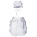 Set grembiule e cuffia da cameriera bianco, accessorio classico per costumi da cosplay e feste. - PE1023A24A
