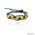 Rastafari style woven bracelet adjustable colorful thread wristband reggae festival jewelry - Jamaican Colors