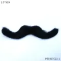 Zwarte neppe snor kostuum accessoire voor feest carnaval festival grootte 2.5x9cm - Eén maat / Nep Baard (PE0407C22-1)
