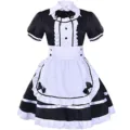 Costume da cameriera classico in bianco e nero a maniche corte variante lolita opzione - Set Abito da Cameriera