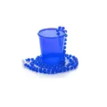 Blauw plastic kralenketting shotglas voor feestelijke evenementen, bar drinkaccessoire - Donkerblauw