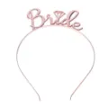 Primo piano dettagliato del cerchietto Bride in metallo oro rosa, accessorio per addio al nubilato. - Tiara Oro Rosa
