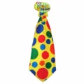 Colorful polka dot clown necktie party costume performance prop with header card packaging. - One Size / CL9433 Clown Big Tie